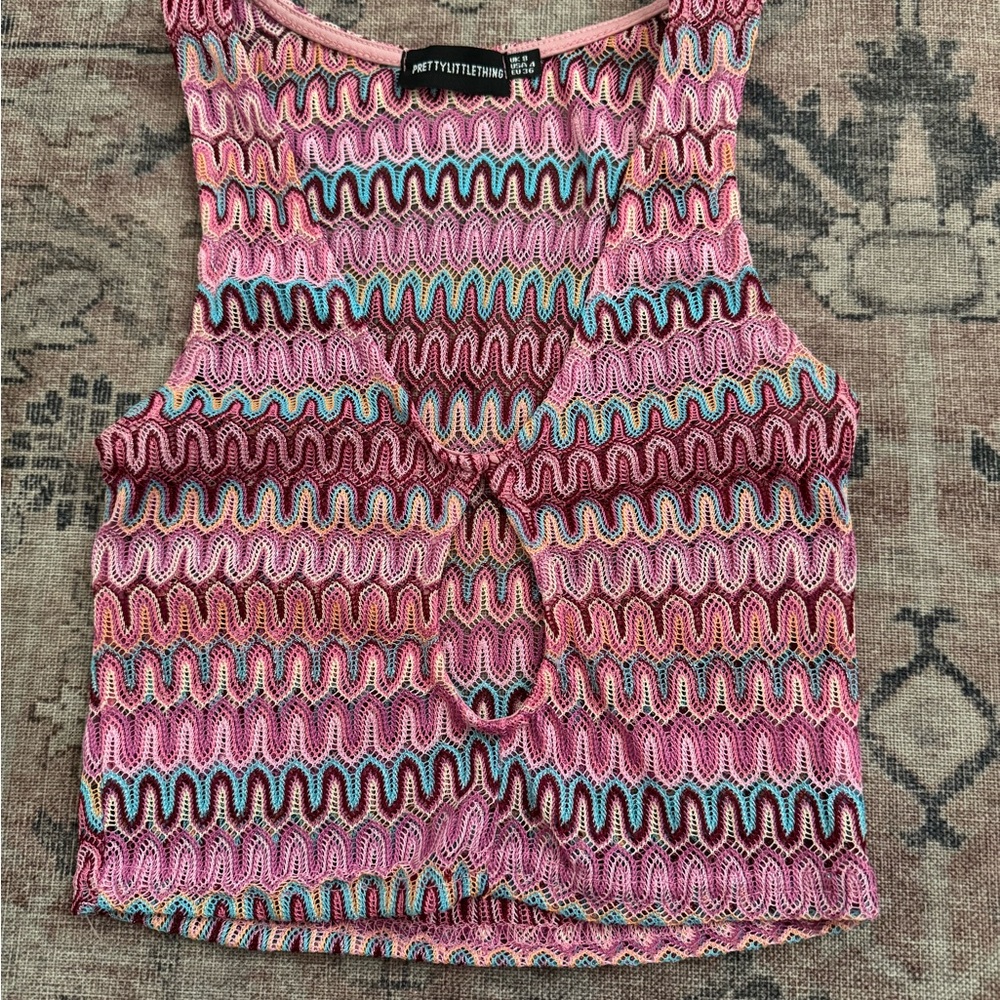PrettyLittleThing Pink Sleeveless Crop Tank Top